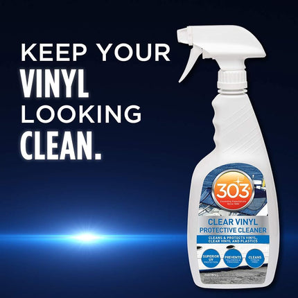 303 Marine Clear Protective Cleaner - Cleans and Protects Vinyl and Plastics, Provides Superior UV Protection, Prevents Yellowing and Cracking, 32oz (30215) Packaging May Vary