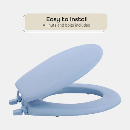 Achim Home Furnishings TOVYSTLB04 Fantasia Standard Toilet Seat, 17-Inch, Soft Light Blue