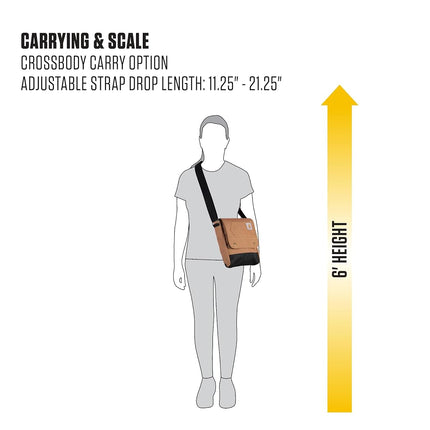 Carhartt Women's, Durable, Adjustable Bag with Flap Closure, Everyday Crossbody Snap (Black), One Size