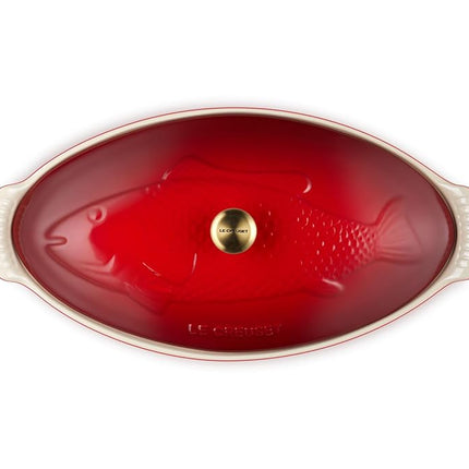 Le Creuset Stoneware Heritage Fish Baker, 1.7 qt., Cerise