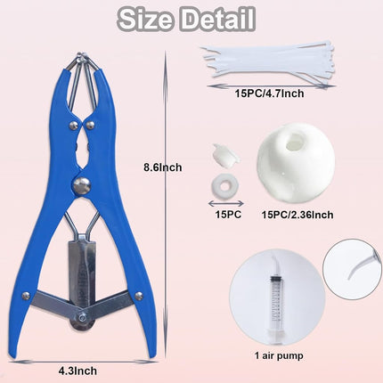 15pcs DIY Stress Ball Kit – Blank Skins with Air Pump & Expander Tool for Making Pressure Balls, Make Your Own Fidget Pressure Balls for Adults (15White)