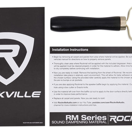 Rockville Rockmat RM12-B 12 Sq Ft Sound Dampening/Deadening Butyl Rubber Car Kit