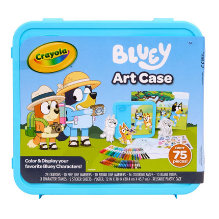 Estuche de arte Crayola Bluey Crea y Colorea (más de 75 piezas), páginas para colorear y pegatinas de Bluey, kit de arte para niños, regalo de Bluey para niñas y niños, a partir de 5 años.