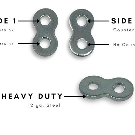 Balsam Point Workshop Steel Figure 8 Table Top Connector or Desk Top Fastener Clip - 12 Gauge Steel - (20-Pack)
