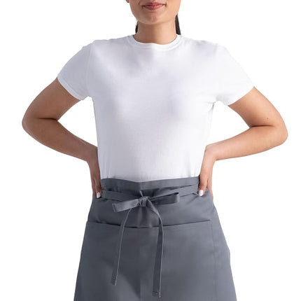 Chef Works Unisex Half Bistro Server Apron, Gray, 