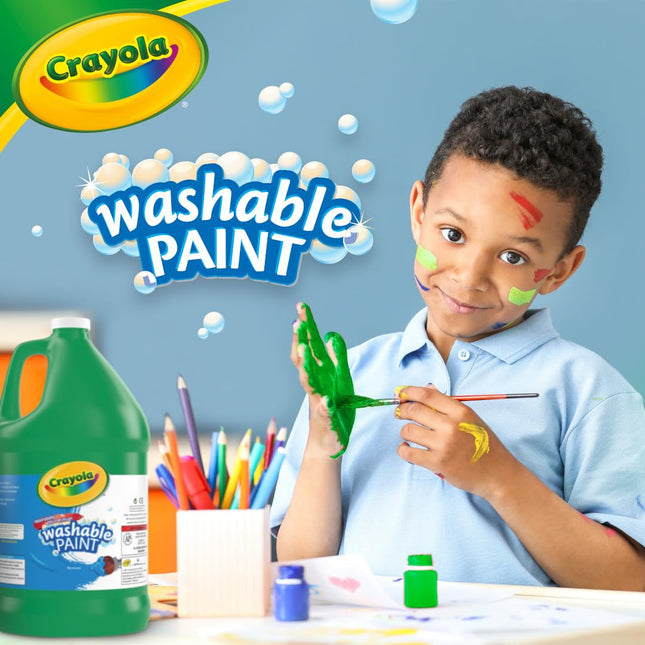 CRAYOLA Washable Green Paint, 1 Gallon Size, Painting Supplies in Bulk