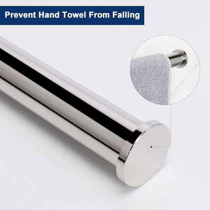 NearMoon Hand Towel Holder/Towel Ring, Thicken Stainless Steel Hand Towel Bar for Bathroom, Rustproof Wall Mounted Towel Rack, Contemporary Style Bath Accessories, 9 Inch (2 Pack, Chrome Finish)