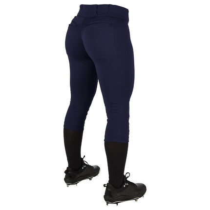 Champro Women's Polyester Softball Tournament Traditional Low-Rise Pant, Navy, Medium