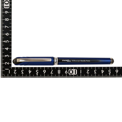 Pentel Energel Euro Ballpoint Pen, 0.35mm Needle Tip, Blue Ink (BLN23-C)