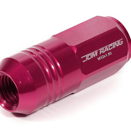 DNA MOTORING LN-ZTL-9020-15-PK 20Pcs Closed End Design M12 x 1.5 Aluminum Alloy Wheel Lug Nuts + Deep Drive Extension Adapter, 20mm OD/50mm Height (Pink)