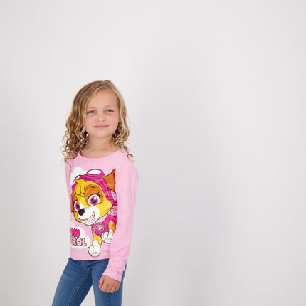 Nickelodeon Girl's 3-Pack Paw Patrol Long Sleeve Graphic Tee Shirt, Pink/Grey/Blue, 6