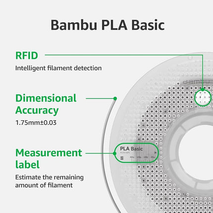 Bambu Lab 3D Printer Filament, PLA Basic 1.75mm, Precise Diameter +/- 0.02mm, Quick RFID PLA Printing, 3D Printing Material, Filament with Spool, 1000g, Pumpkin Orange