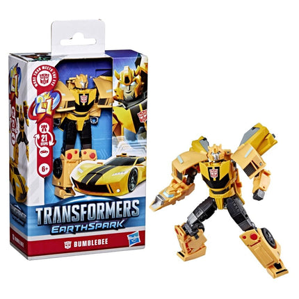 Transformers Toys EarthSpark Clase Deluxe Bumblebee, Figura de acción de 12,5 cm, Juguetes de robot para niños a partir de 6 años