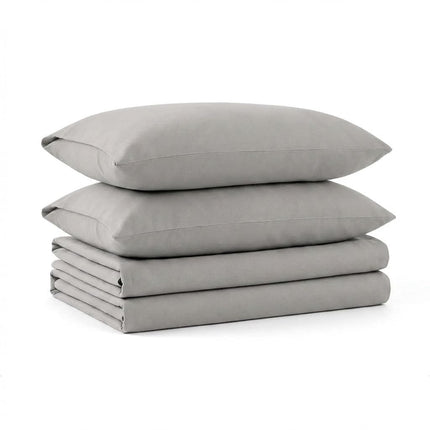 Tribeca Living Luxury Solid Flannel Deep Pocket Sheet Set, Platinum, Full