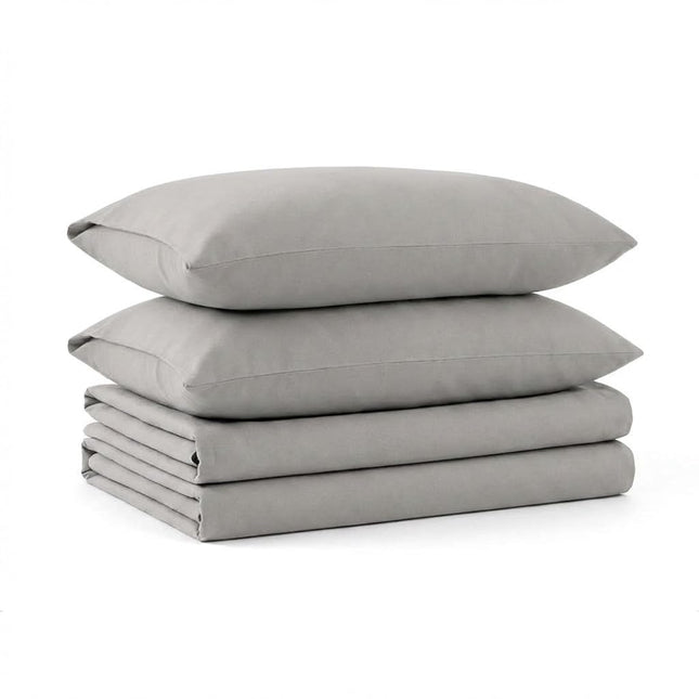 Tribeca Living FLSOEDSS Luxury Solid Flannel Deep Pocket Sheet Set, Queen, Platinum