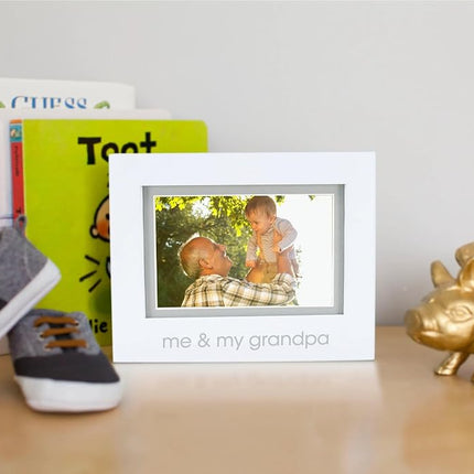 Pearhead Me and My Grandpa Sentiment Baby Picture Frame, Baby Keepsake Photo Frame, Gender-Neutral Baby Nursery Décor, Grandparents Gift, White