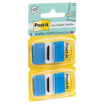 Post-it 680-BE12 Flags Value Pack, Blue, 1-Inch Wide, 50/Dispenser, 12-Dispensers/Pack