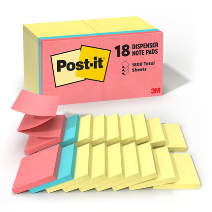 Bonus Pack Pop-Up Refills 3 x 3, Canary Yellow/AST