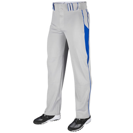 CHAMPRO Youth Triple Crown Baseball Pant, Grey/Royal, X-Large