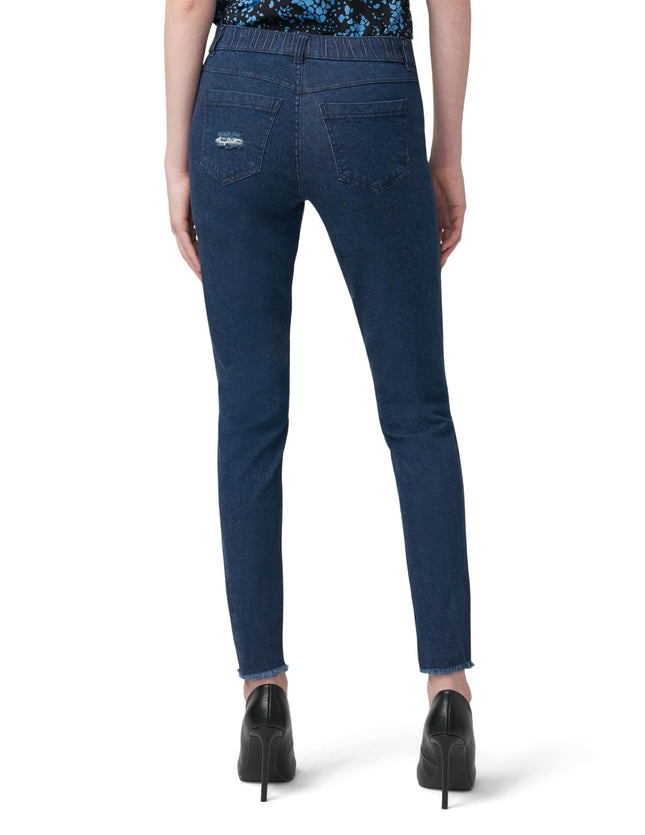 HUE Women's Ripped Knee Denim Leggings, Ink Wash, Medium