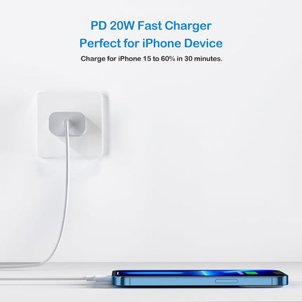iPhone 12 Charger Block 2Pack 20W USB-C Wall Charger Adapter Fast Charging for Apple iPhone 12/12 Mini / 12 Pro / 12 Pro Max / 11, iPad Pro