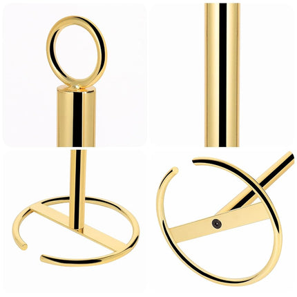 NearMoon Bath Toilet Paper Holder Stand, Free Standing Tissue Paper Storage with Reserve, Space Toilet 4 Rolls Holder for Bathroom/Kitchen Countertop-All Metal (2 Pack, Chrome Gold)