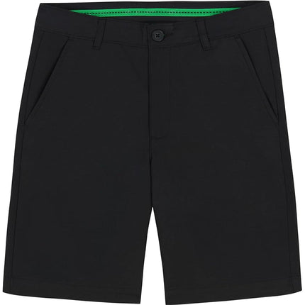 IZOD Pantalones Cortos de Golf para Niño Swingflex Stretch Ajuste Recto, Negro Total, 18