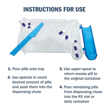 Apothecary Products Pill Tray & Spatula | For Tablets, Medicine, Vitamins | Left-Handed