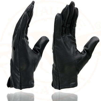 Milwaukee Leather Men's Perforated Gloves with Button Closure (Black, Medium)