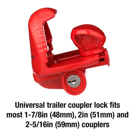 Master Lock - Universal Size Fits 1-7/8", 2", and 2-5/16" Couplers - Trailer Locks #389DAT