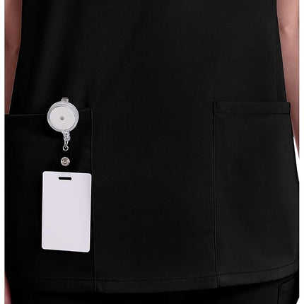 Dickies Women's EDS Signature Scrubs 86706 Missy Fit V-Neck Top Medical Shirt, Black, XXS