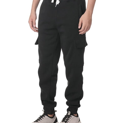 Southpole Men's Active Fleece Open Bottom Sweatpants-Regular and Big & Tall Sizes, Black, XXL