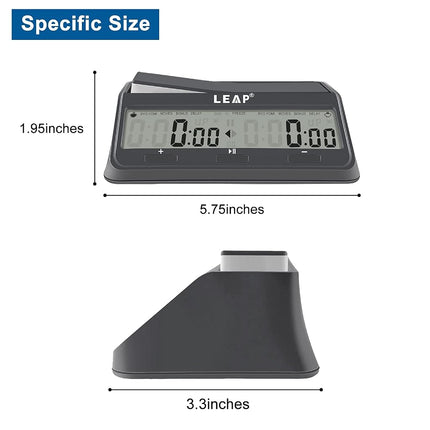 LEAP Chess Clock 9921 Updated Programme Byo-yomi Delay Bonus with Large Screen