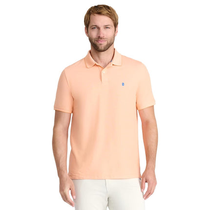 IZOD Men's Advantage Performance Short Sleeve Polo Shirt, Cantaloupe, S