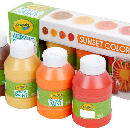 Juego de pinturas Crayola en colores atardecer, pinturas artesanales multisuperficie, suministros de pintura, 4 unidades 20-2007