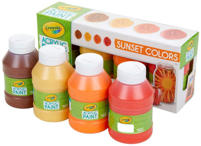 Crayola Paint Set in Sunset Colors, Multi-Surface Craft Paints, Painting Supplies, 4Count 20-2007