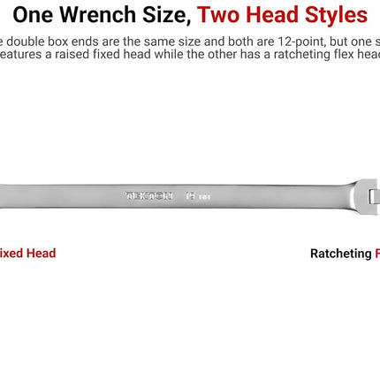 TEKTON 22 mm Long Fixed/Flex Head 12-Point Ratcheting Box End Wrench | WRB35422