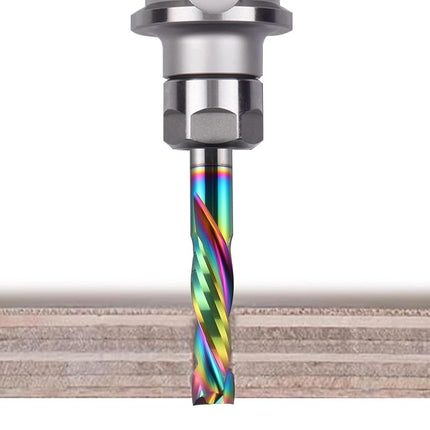 EU_HOZLY DLC Coating Up and Down Cutting 2 Flutes Spiral Carbide Router Tool CNC Router Compression Wood Shank 6mm Cutting Diameter 25mm CEL
