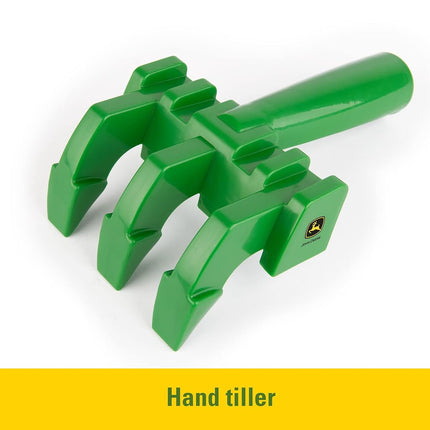 JOHN DEERE 46510 15" Big Scoop Dump Truck Sandbox Toy with Sand Tools, Green, Frustration Free Packaging