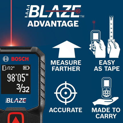 BOSCH GLM100-23 100ft Laser Measure with Backlit Display,