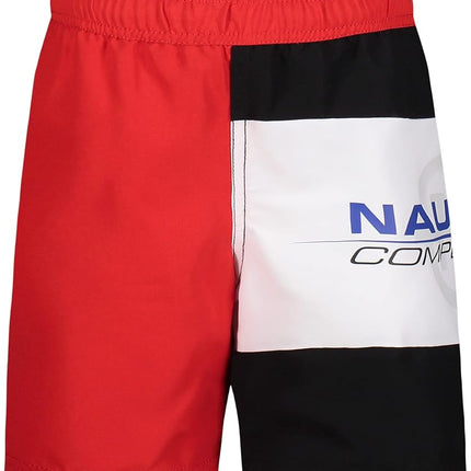 Nautica Boys' Competition Swim Trunk with UPF 50+ Sun Protection, Bright Red Cb, 5