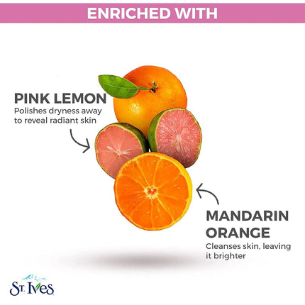 ST IVES 170g RADIANT SKIN SCRUB PINK LEMON AND MANDARIN