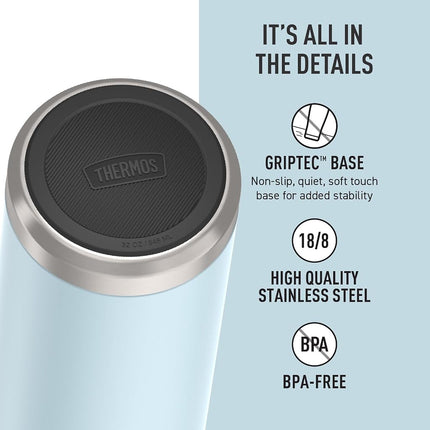 THERMOS ICON Series by Stainless Steel Water Bottle with Straw Lid, 32 Ounce, Glacier