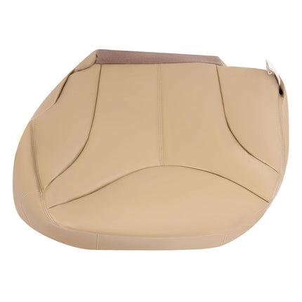 Funda de asiento ECOTRIC compatible con GMC Yukon 1999 2000 2001 2002, color canela claro, de piel sintética, de repuesto para la parte inferior del asiento del conductor