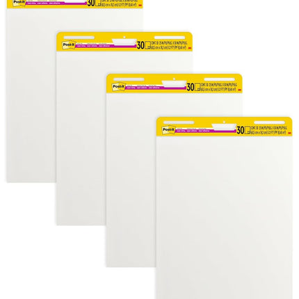 Post-It Sticky Easel Paper - 63.5 x 77.5 cm - Block of 30 Sheets (Pack of 2) Easel Pads 4 Pads White