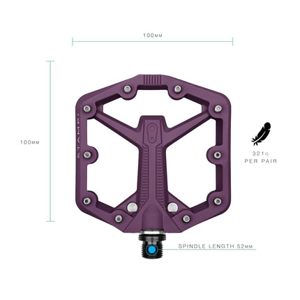 Crankbrothers Stamp 1 Version 2 MTB Pedal, Small Purple