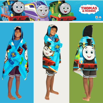 Thomas & Friends Kids Super Soft Bath/Pool/Beach Soft Cotton Terry Hooded Towel Wrap, 24 in x 50 in, (100% Officially Licensed Product)