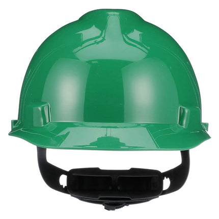 MSA 475362 V-Gard Cap Style Safety Hard Hat With Fas-Trac III Ratchet Suspension | Polyethylene Shell, Superior Impact Protection, Self Adjusting Crown-Straps - Standard Size in Green