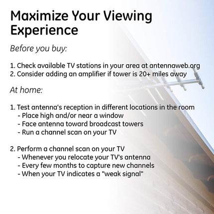 Antena de TV digital HD para exteriores GE, antena HDTV OTA de largo alcance, diseño estilo Yagi, compatible con TV inteligente 4K 1080P HD VHF UHF, soporte J incluido para ático o exterior, resistente a la intemperie, 33685