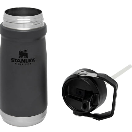 Stanley IceFlow Stainless Steel Water Jug with Straw, Vacuum Insulated Water Bottle for Home and Office, Reusable Tumbler with Straw Leak Resistant Flip, Charcoal, 17 OZ